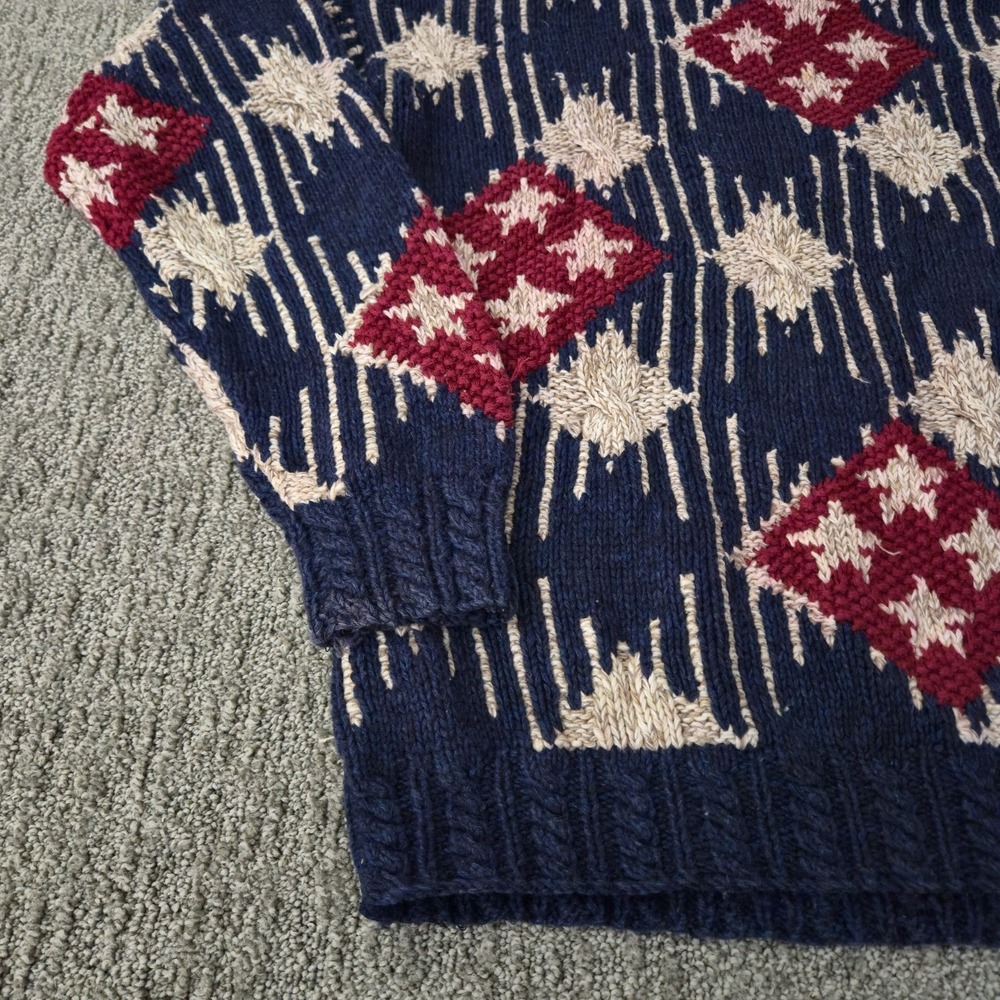 Vintage Northern Isles Americana Geometric Hand Knit Sweater Size M Cute - Picture 5 of 6